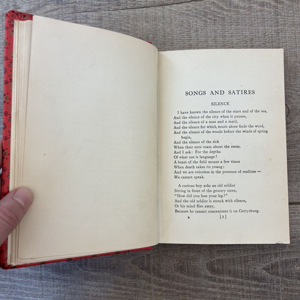 Vtg Songs and Satires Book 1916 1st Ed Antique Red Shelf Decor Boho Eclectic HC - Picture 12 of 15